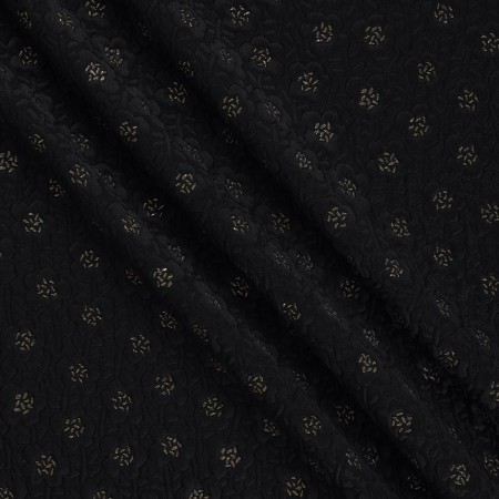 Jacquard floral con relieve negro oro